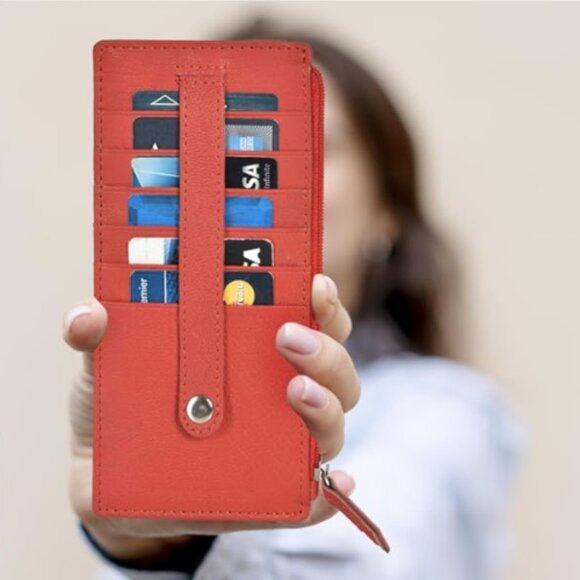 Women Genuine Leather Slim Card Holder - Picture 2 of 8